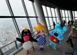 Imagen desde el mirador con la mascota "Sorakara-chan"