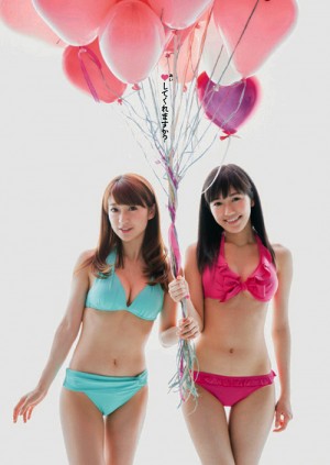 Yuko Oshima y Mayu Watanabe, las dos más fuertes candidatas del Sousenkyou 2013, aparecen en el número de junio del Weekly Playboy
