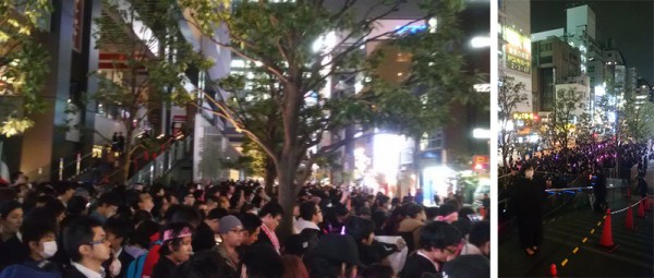 Takahashi agradeció a los cientos de wotas que no pudieron entrar al evento a las afueras del edificio comercial "Don Quixote".